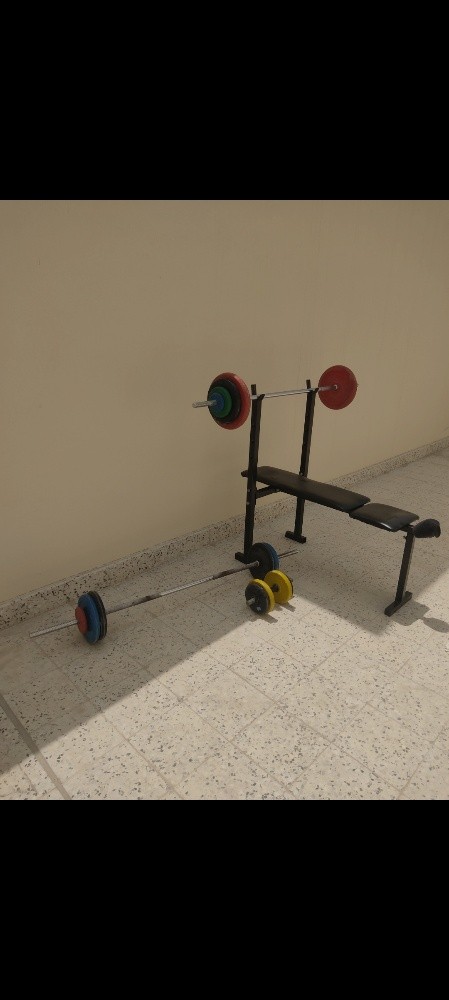 bench  ,63 kilo ,2 bars,1dummbl - 2