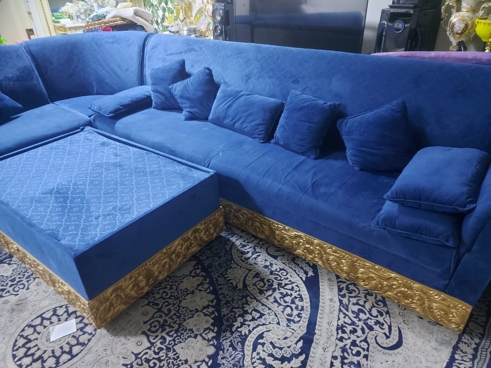 blue sofas set with corner sofa - 3