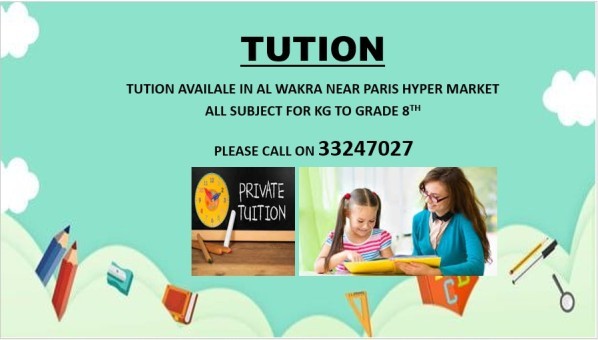 TUTION AVAILABLE IN AL WAKRA - 2