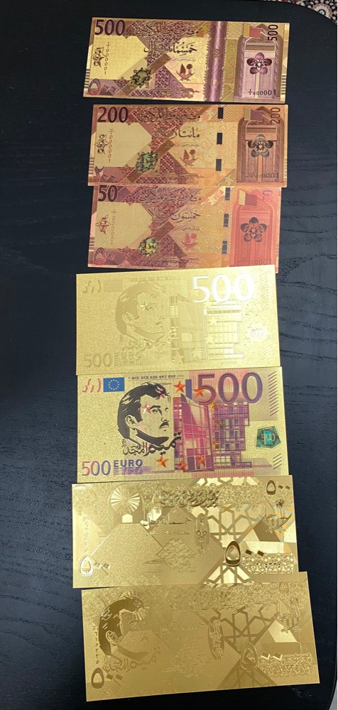 Gold plated special banknotes  - 1