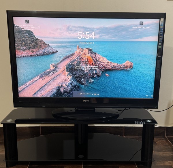 For Sale: 46" TV with Black Table - 1