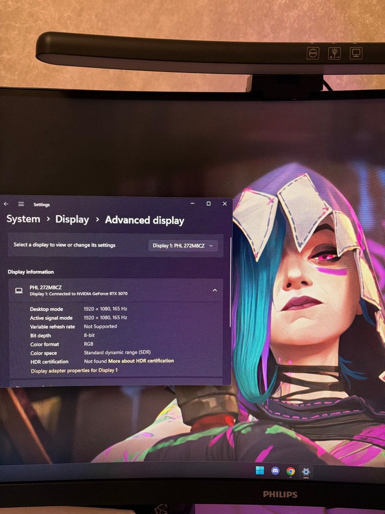 Philips curve gaming monitor165hz - 1