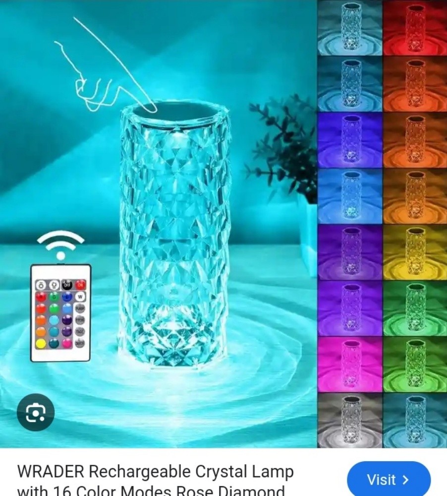 crystal table lamp charging usb - 2