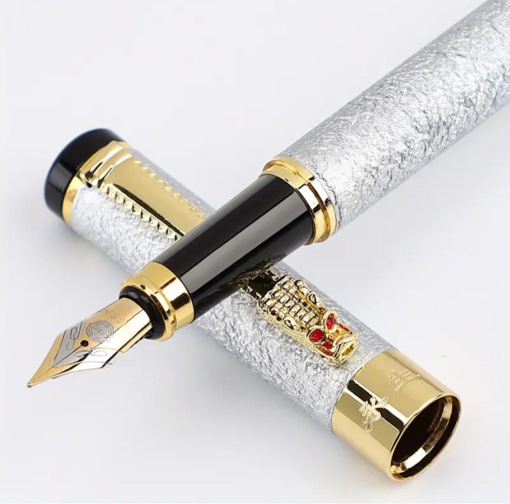 metal fountain pen Gol/Silv/Black - 6