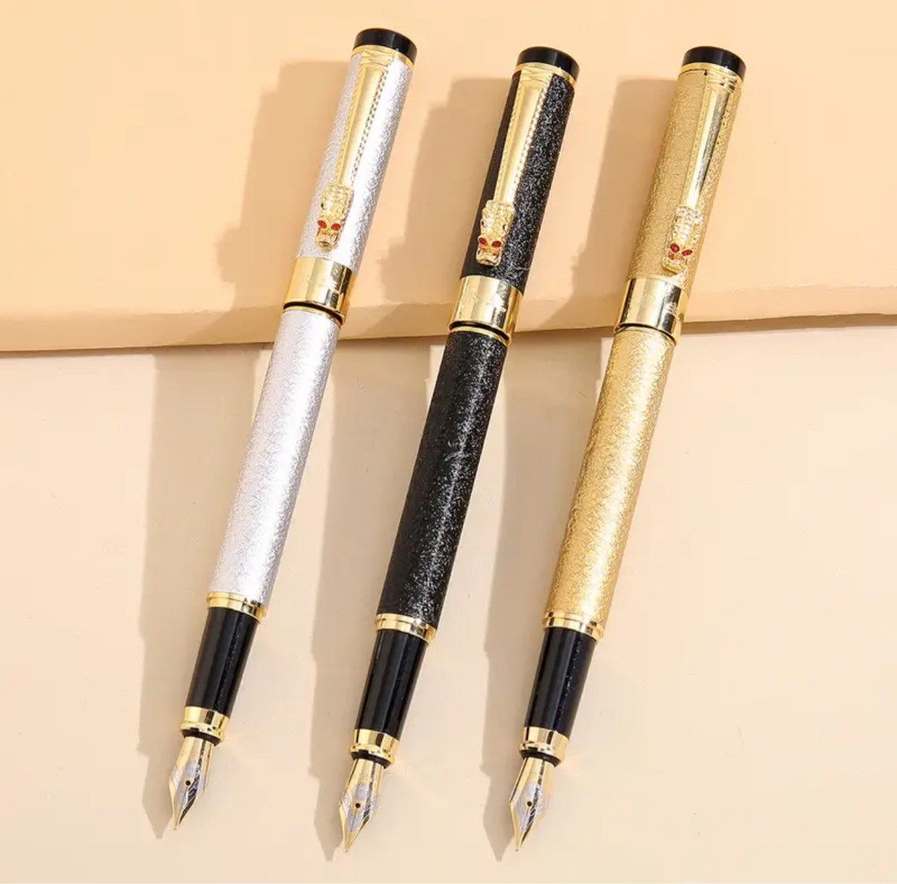 metal fountain pen Gol/Silv/Black - 4