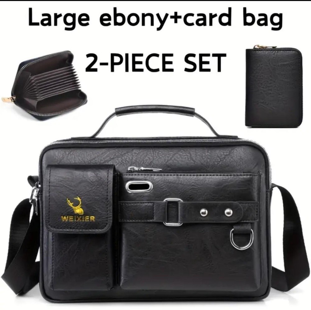 small hand bag black leather new - 1