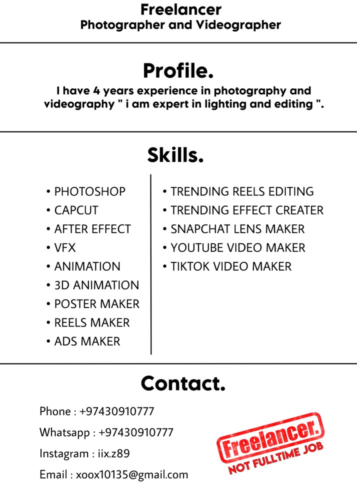 Freelance Photographer - 1