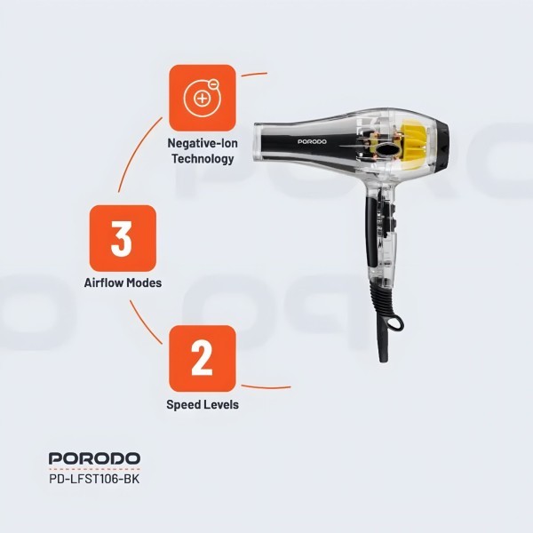 Porodo Crystal Shell Hair Dryer - 3