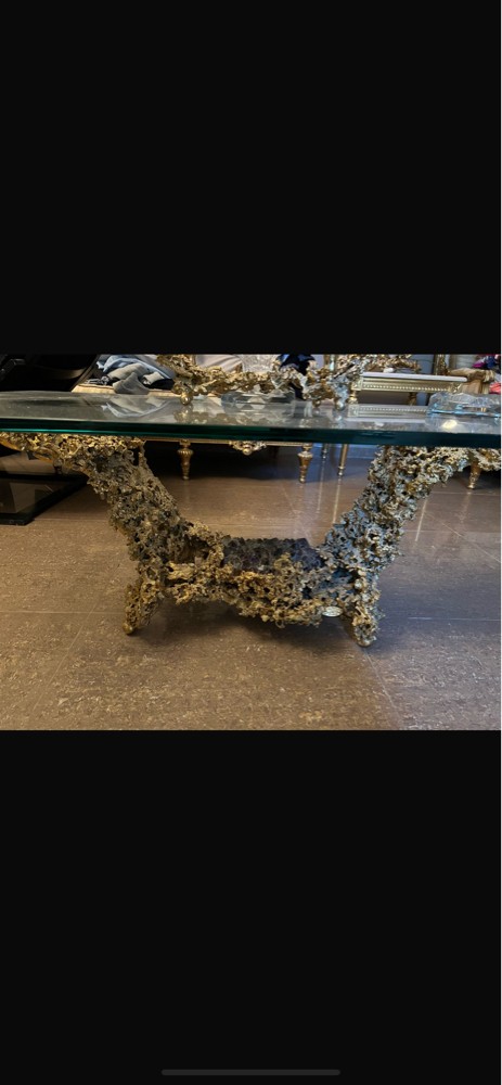 gold plated table & candle stand - 1