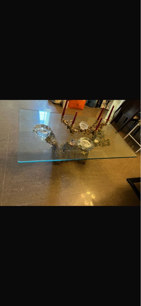 gold plated table & candle stand - 3