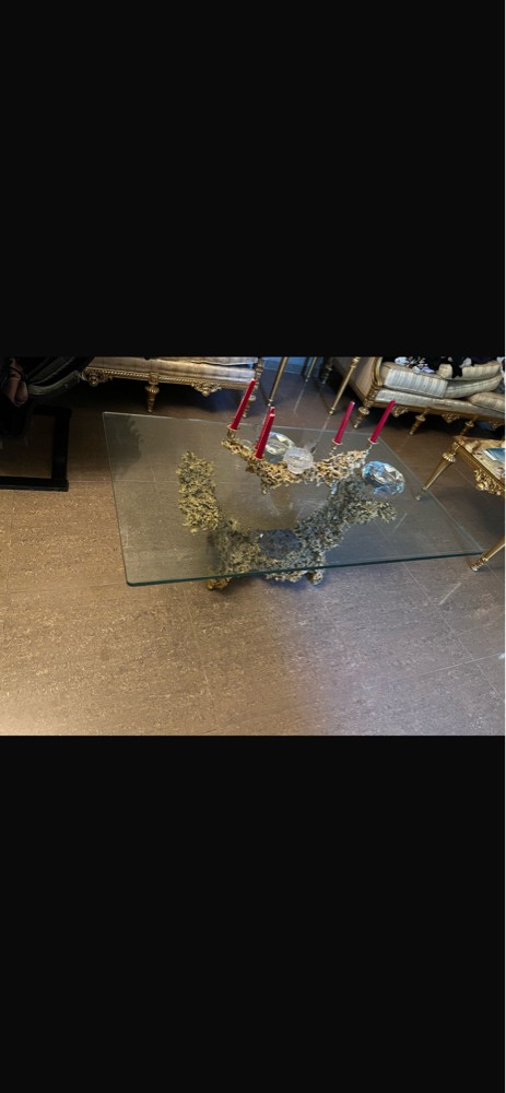 gold plated table & candle stand - 4