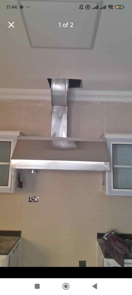 SS Kitchen single skin hood. - 2
