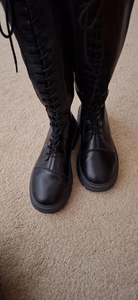 high-neck boots, black ,38 - 1