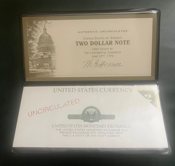 Federal Reserve 2$ In Folder - 2