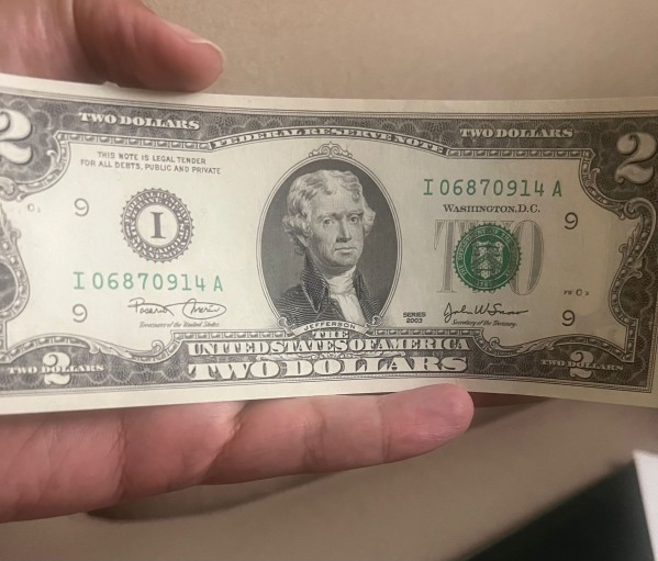 Federal Reserve 2$ In Folder - 4