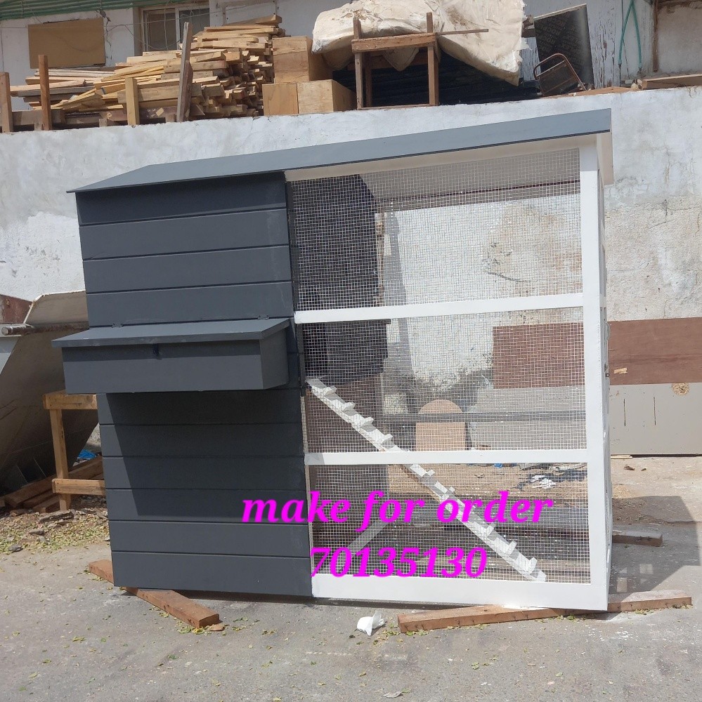 dog house all make wood and net - 1