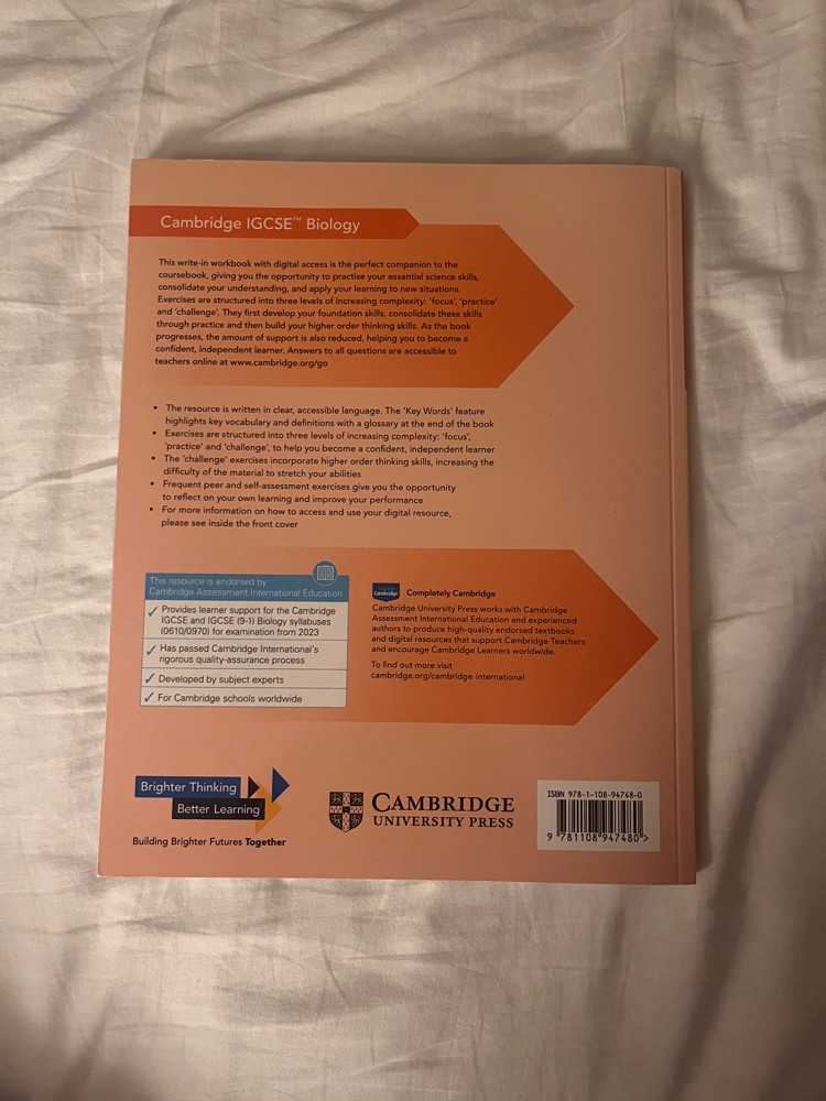 Biology IGCSE cambridge workbook - 2