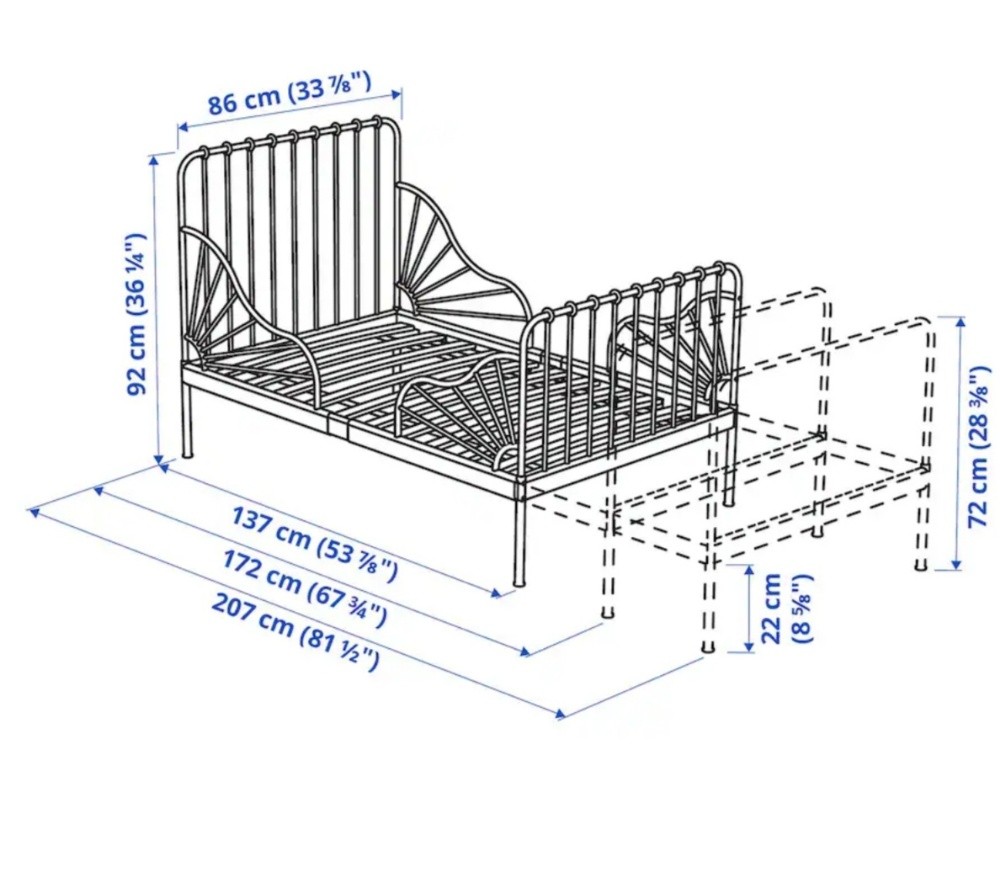 IKEA extendable bed, blue - 3