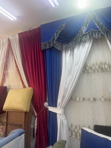 curtains carpet and sofa  - 3