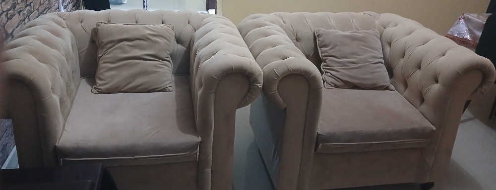 Living room sofa set with pillows - 3