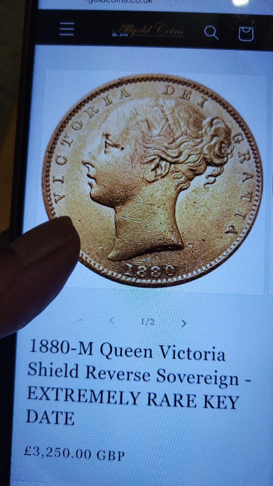 English gold coin 1880 - 1
