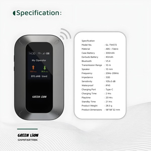 Green Lion Portable MiFi Router - 3