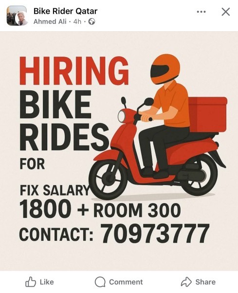 Hiring bike riders - 2