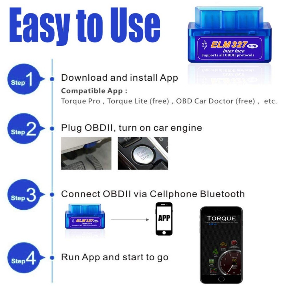 OBD Scanner ELM327car Diagnostic - 4