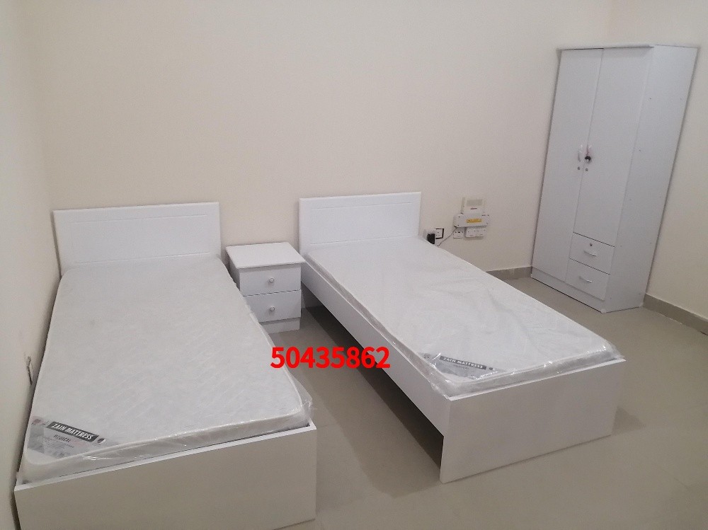 single bed with mattress, cupboar - 1