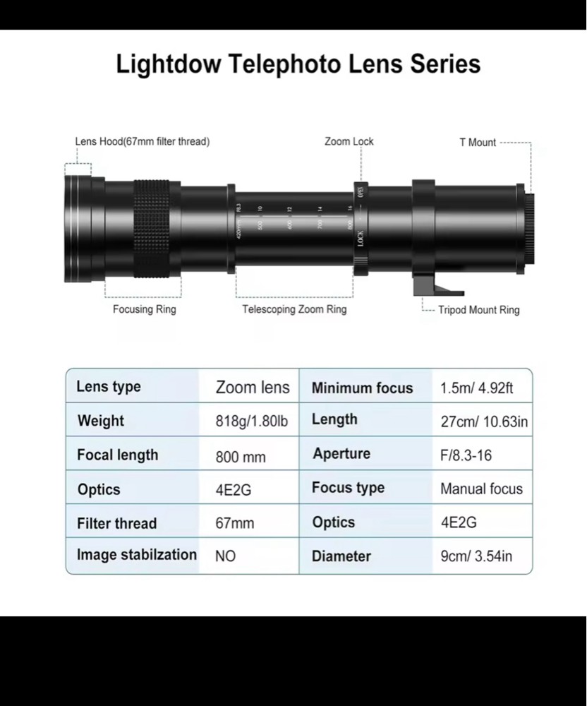 Telephoto Lens 420-800mm  - 3