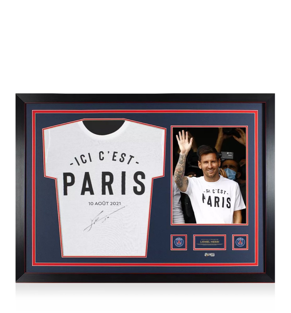 Framed & Signed Messi PSG Shirt - 1