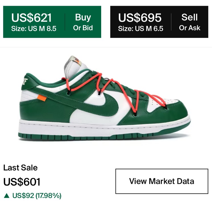 off white Nike sb dunk green - 1