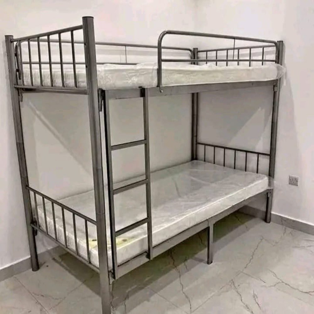 metal silver double bunk bed - 1