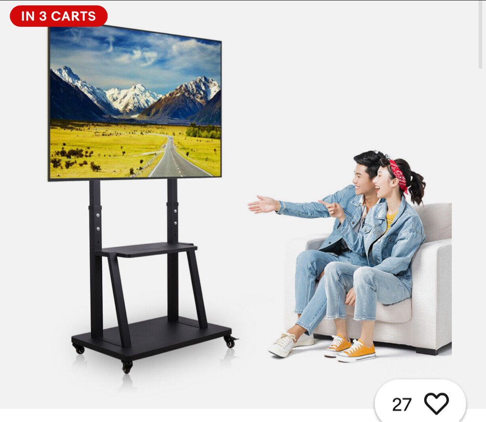 Tv stand with wheels big  - 1