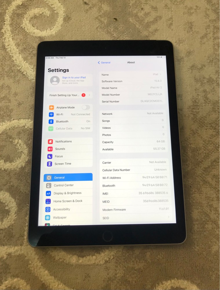 iPad Air 2 original USA  - 2