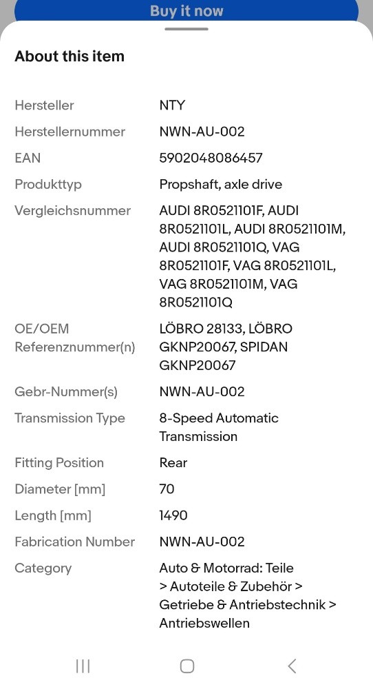 drive shaft for audi q5 - 6
