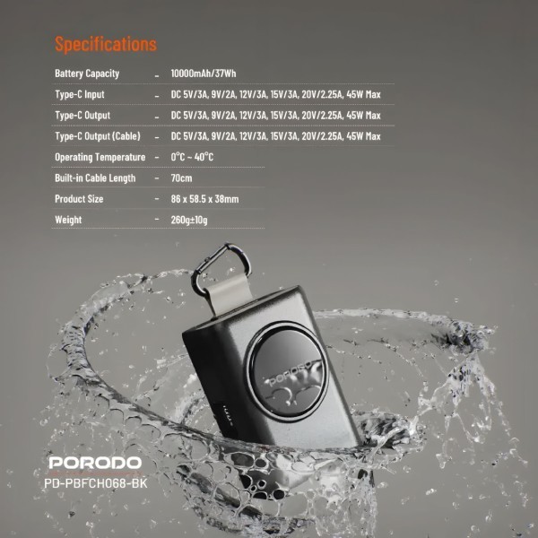 Porodo Power Bank 10000mAh - 5