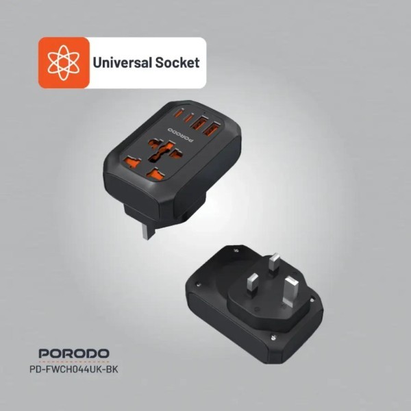 Porodo Universal Adapter UK Plug - 3