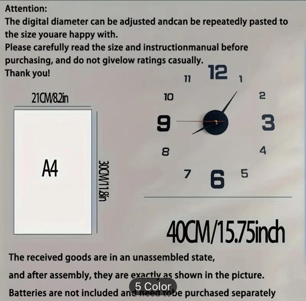 stylish 3D Analogue Wall Clock - 4