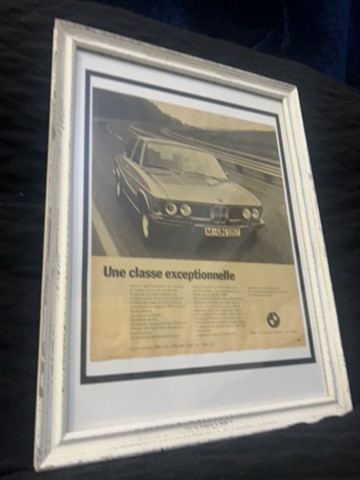 Vintage Framed BMW French  - 2