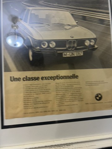 Vintage Framed BMW French  - 3
