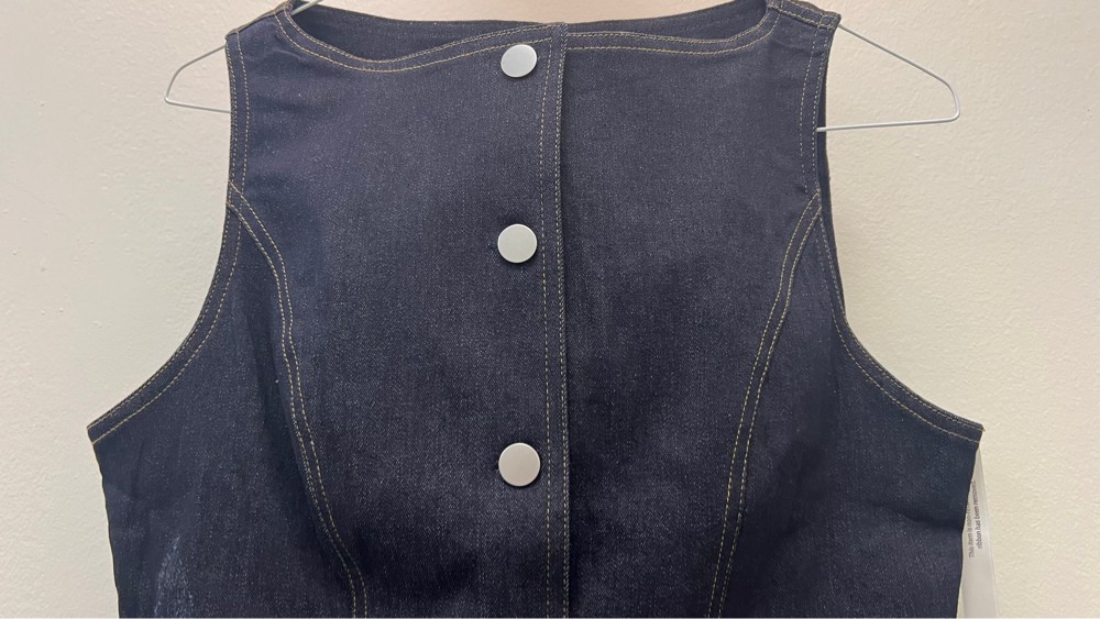 Denim Sleeveless Top With Buttons - 5