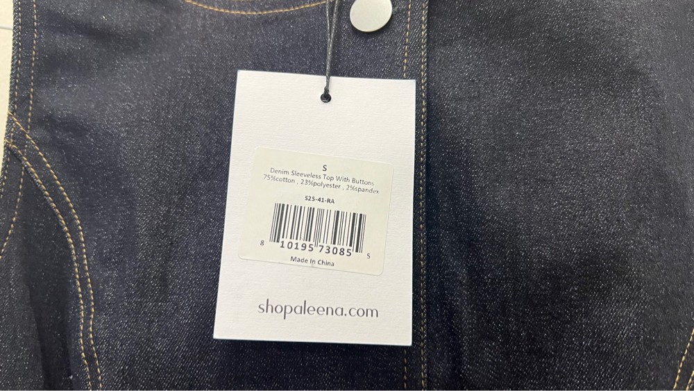 Denim Sleeveless Top With Buttons - 7