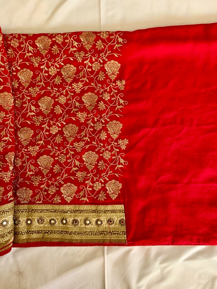 Red Bari Saree - 1