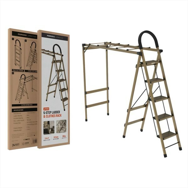 5-Step Ladder with Clothes Rack - 1