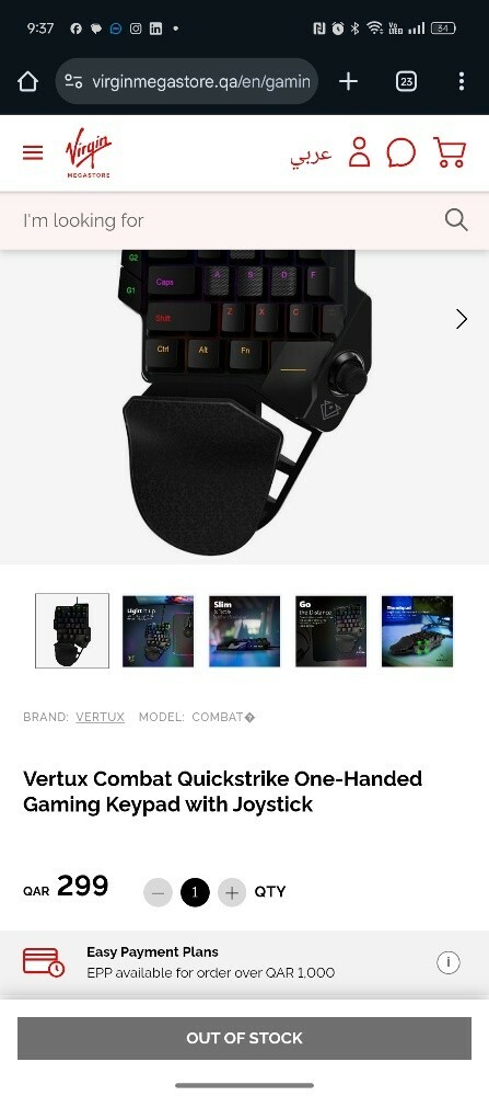 VERTUX COMBAT One Handed Keyboard - 1