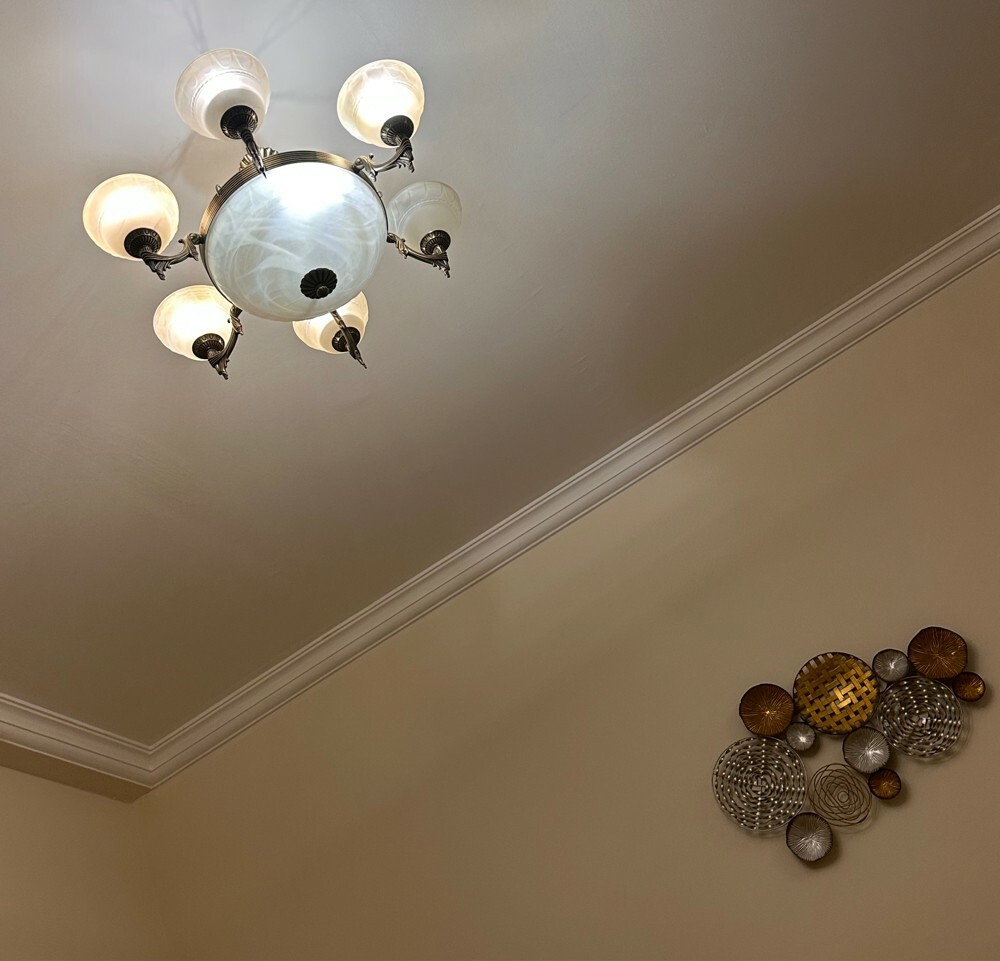 6 Bulb Golden Chandelier FOR SALE - 1