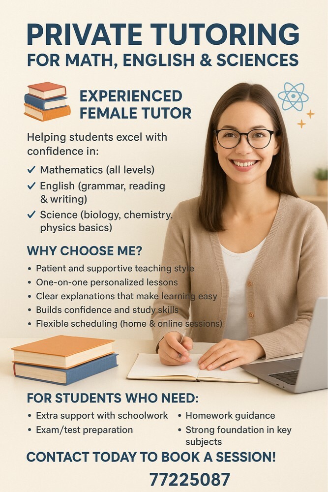 Qualified Female Private Tutor - 1