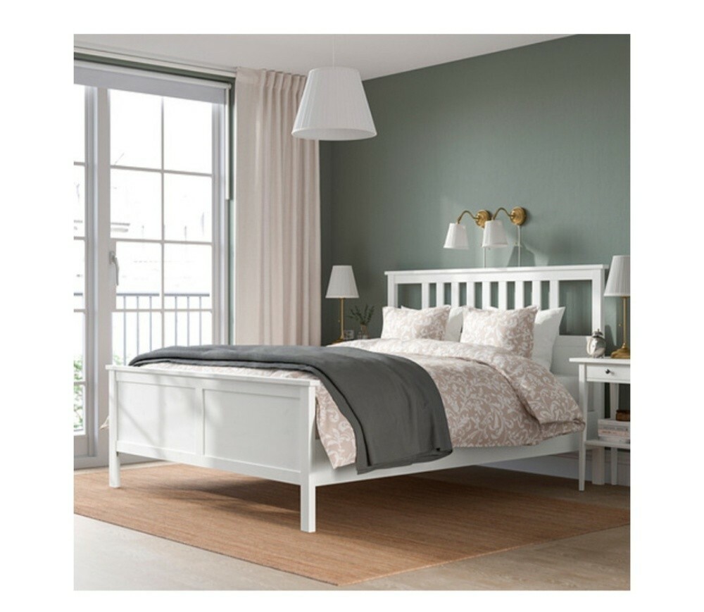 HEMNES Bed Frame + 2 bedside tbls - 2