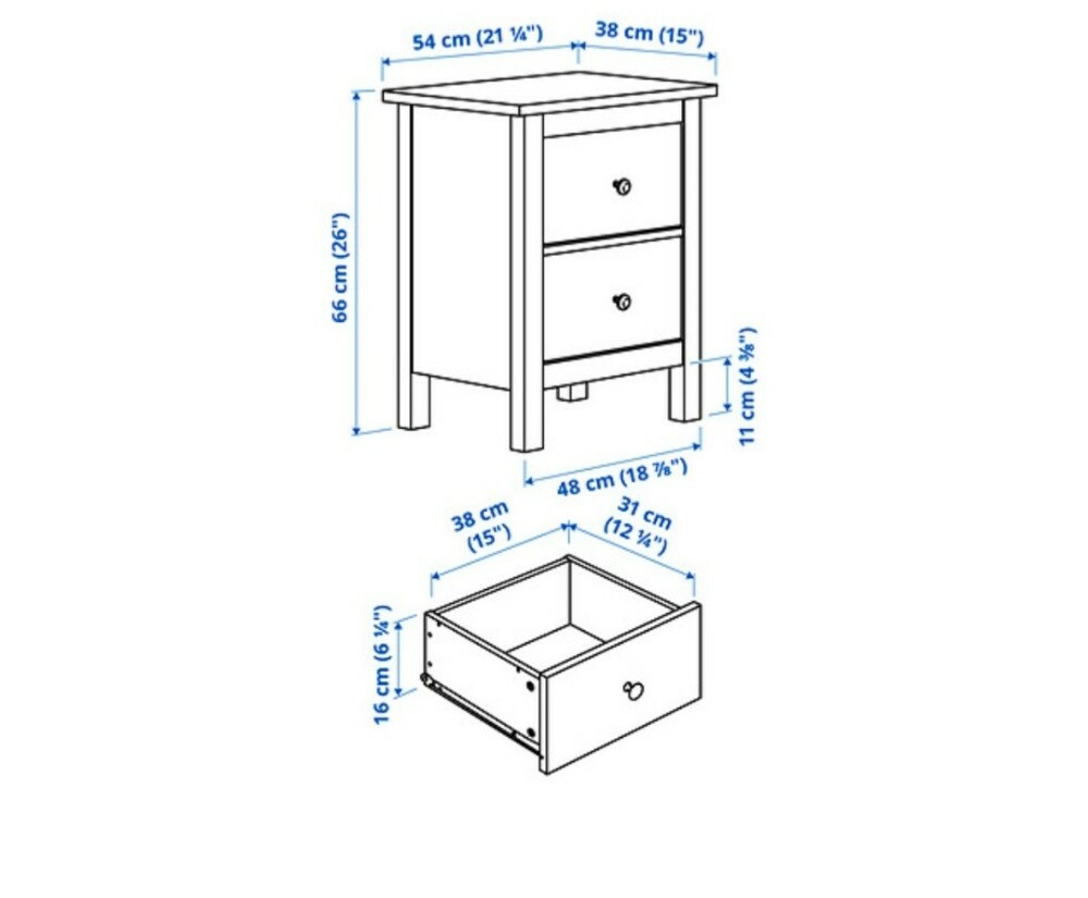HEMNES Bed Frame + 2 bedside tbls - 4